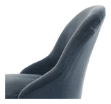 Antique Blue Velvet Slipper Chair