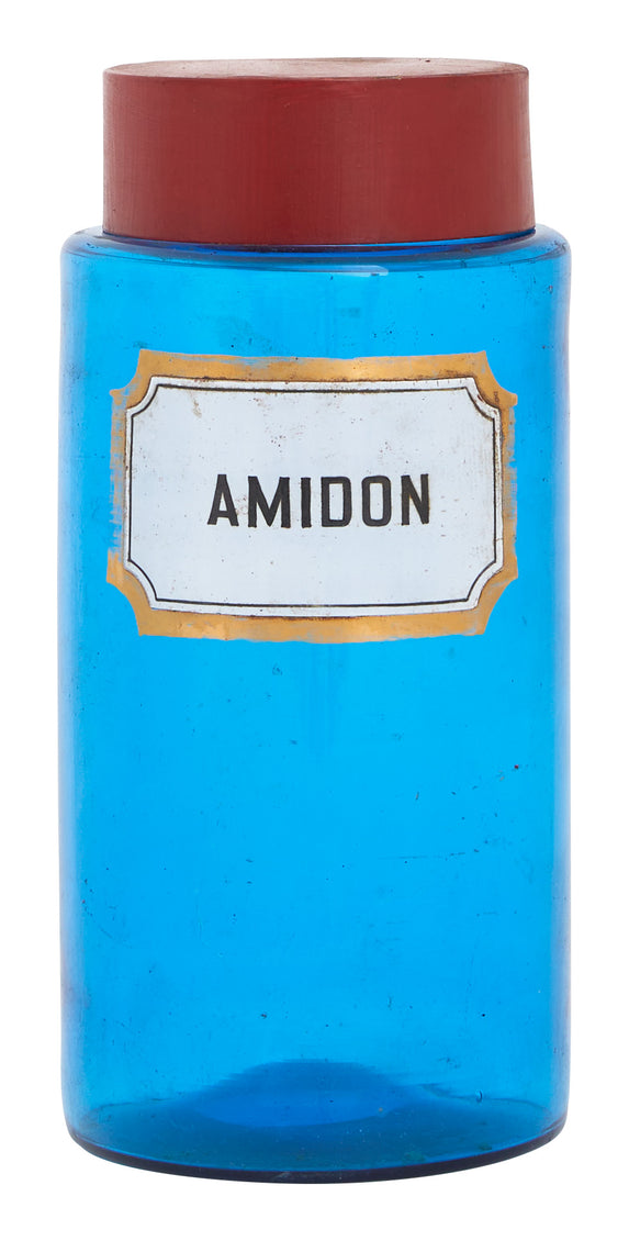 Antique Blue Apothecary Bottle - Large