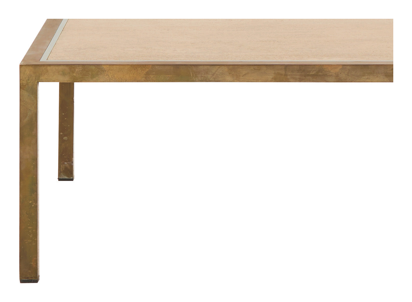 Vintage Brass & Travertine Coffee Table