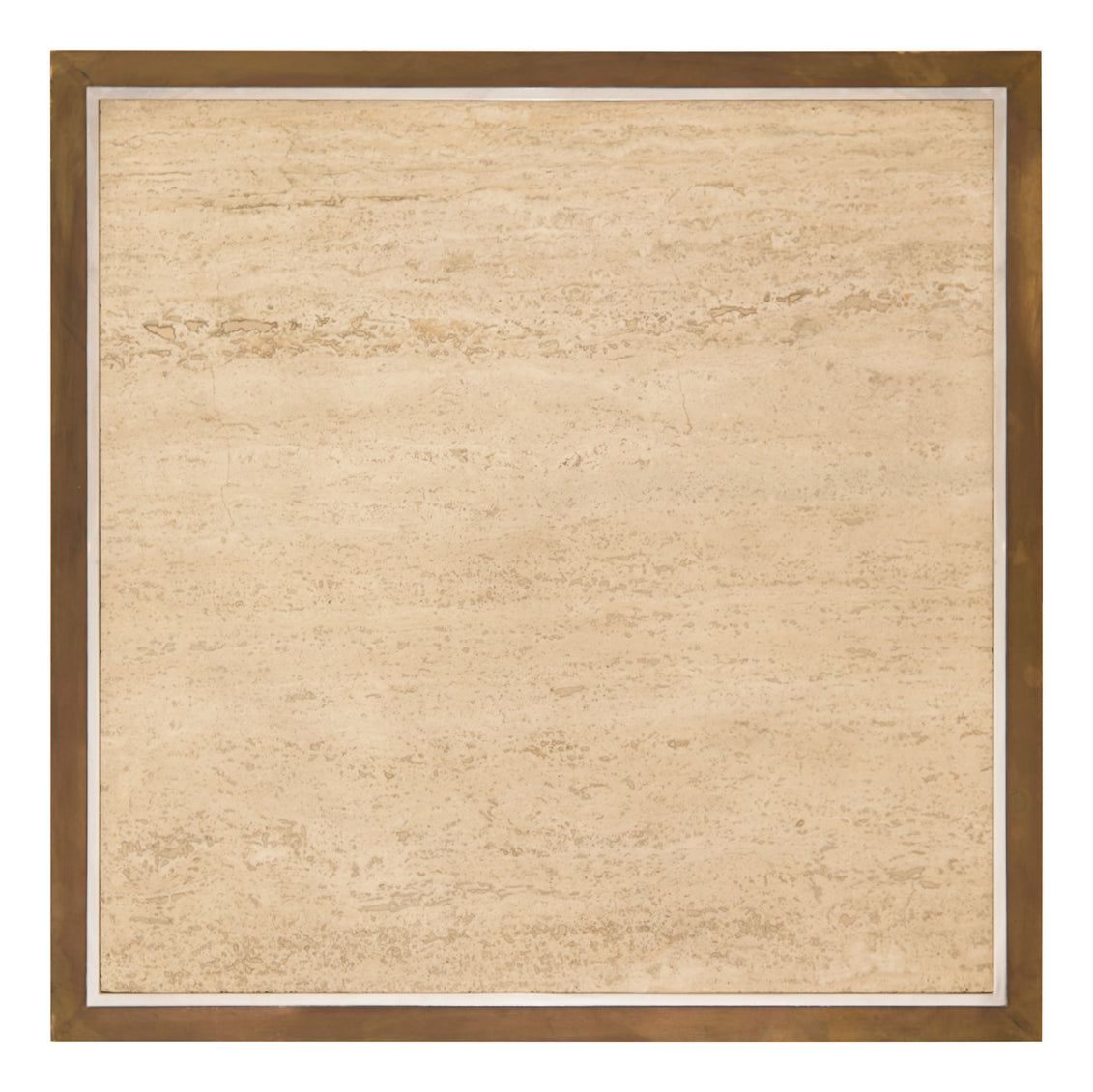 Vintage Brass & Travertine Coffee Table