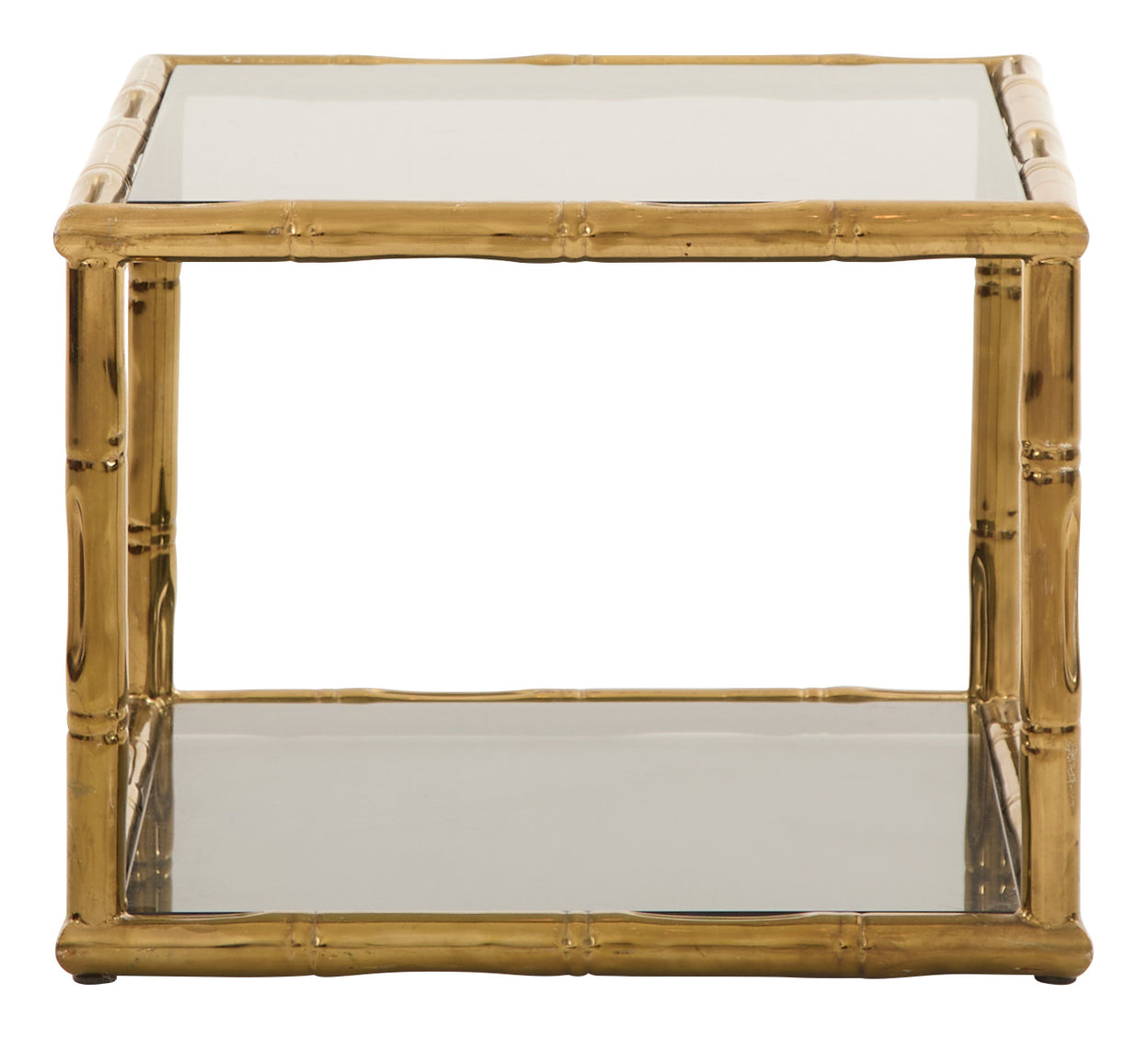 Vintage Brass Faux Bamboo Side Table