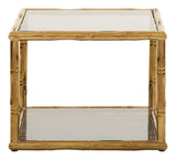 Vintage Brass Faux Bamboo Side Table