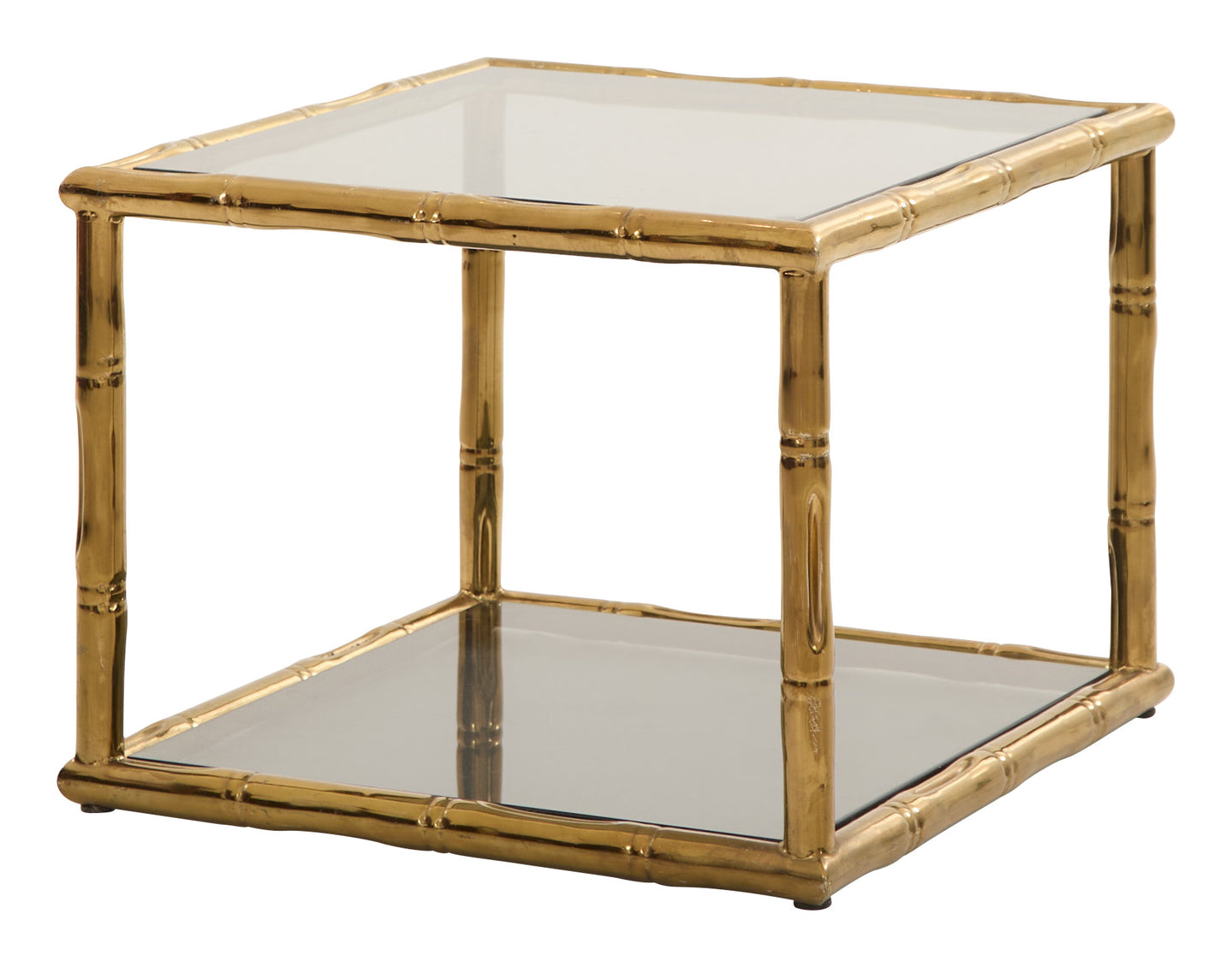 Vintage Brass Faux Bamboo Side Table