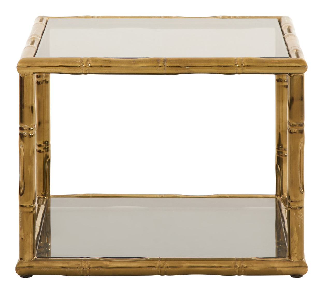 Vintage Brass Faux Bamboo Side Table