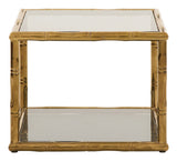 Vintage Brass Faux Bamboo Side Table