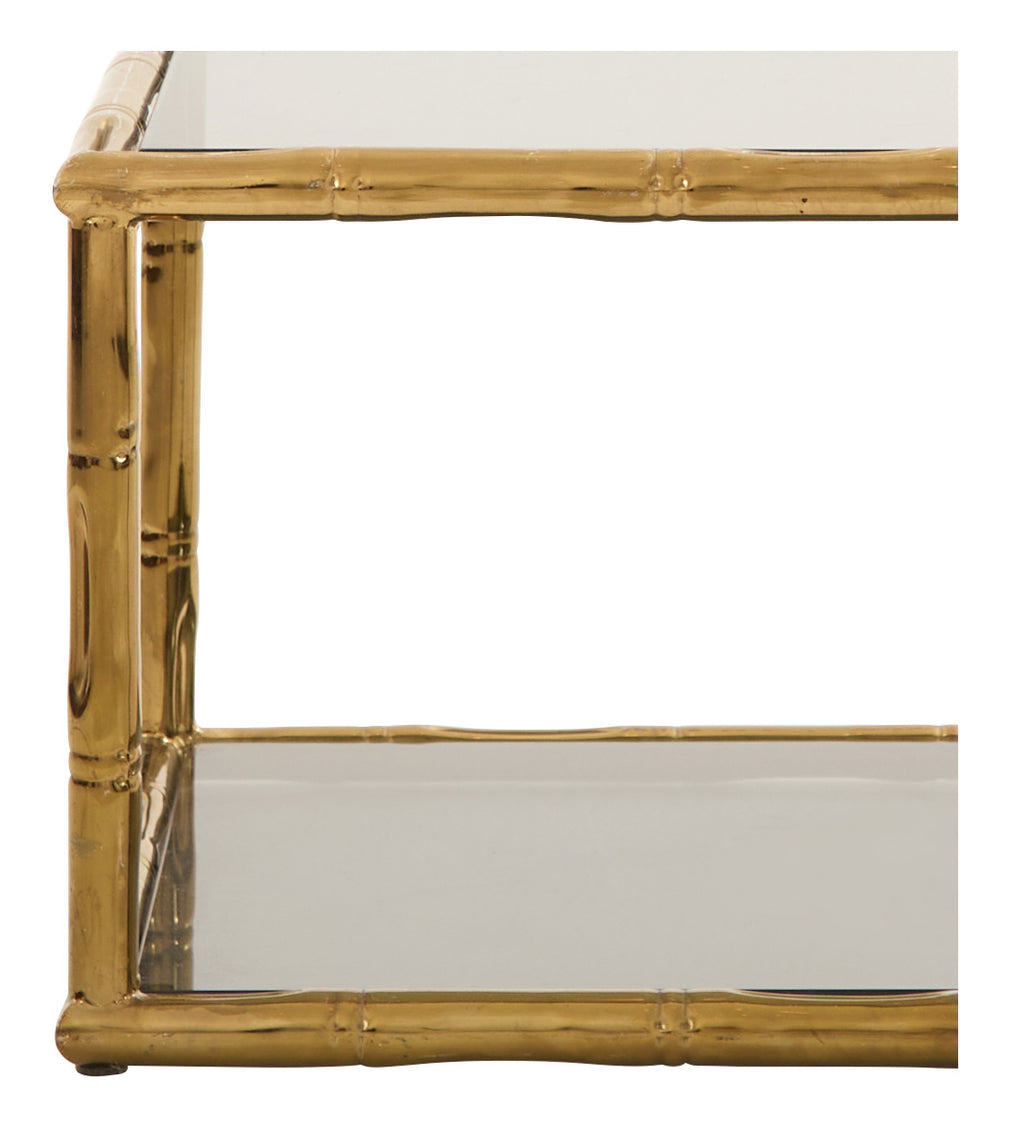 Vintage Brass Faux Bamboo Side Table