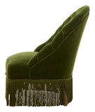 Vintage Green Mohair Slipper Chair