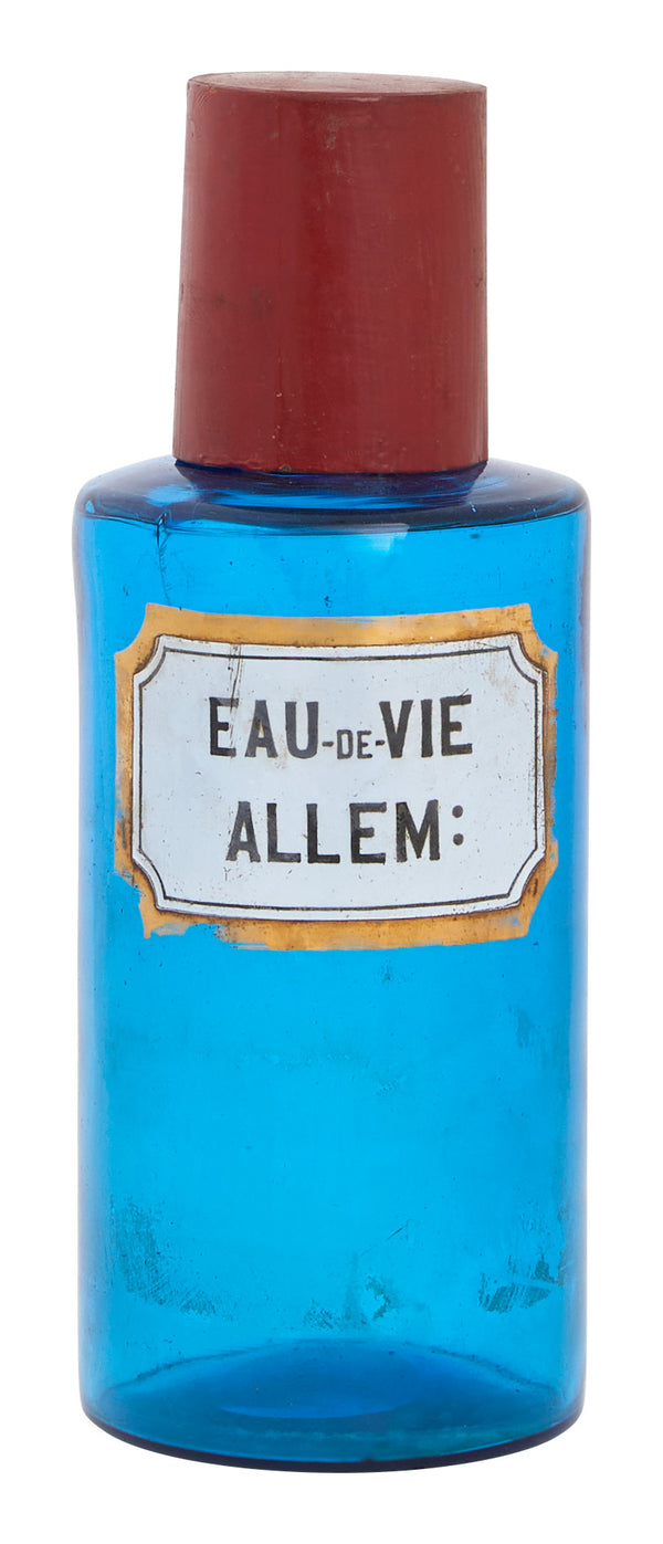 Antique Blue Apothecary Bottle - Small