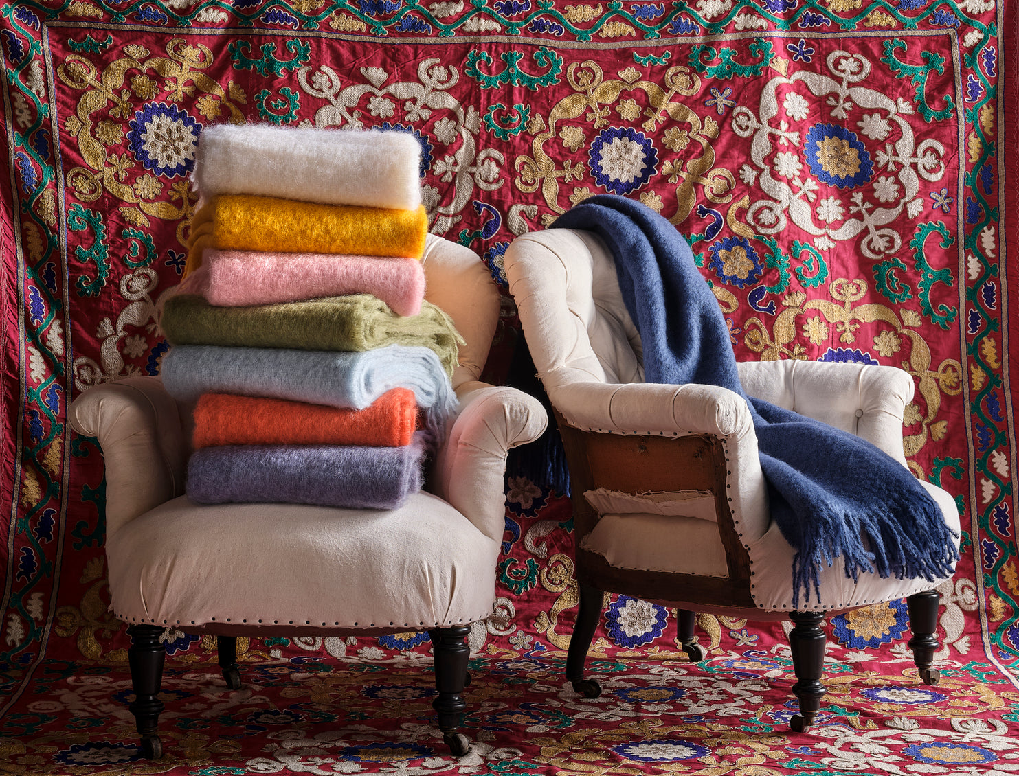 Antique Unupholstered Tufted Chair