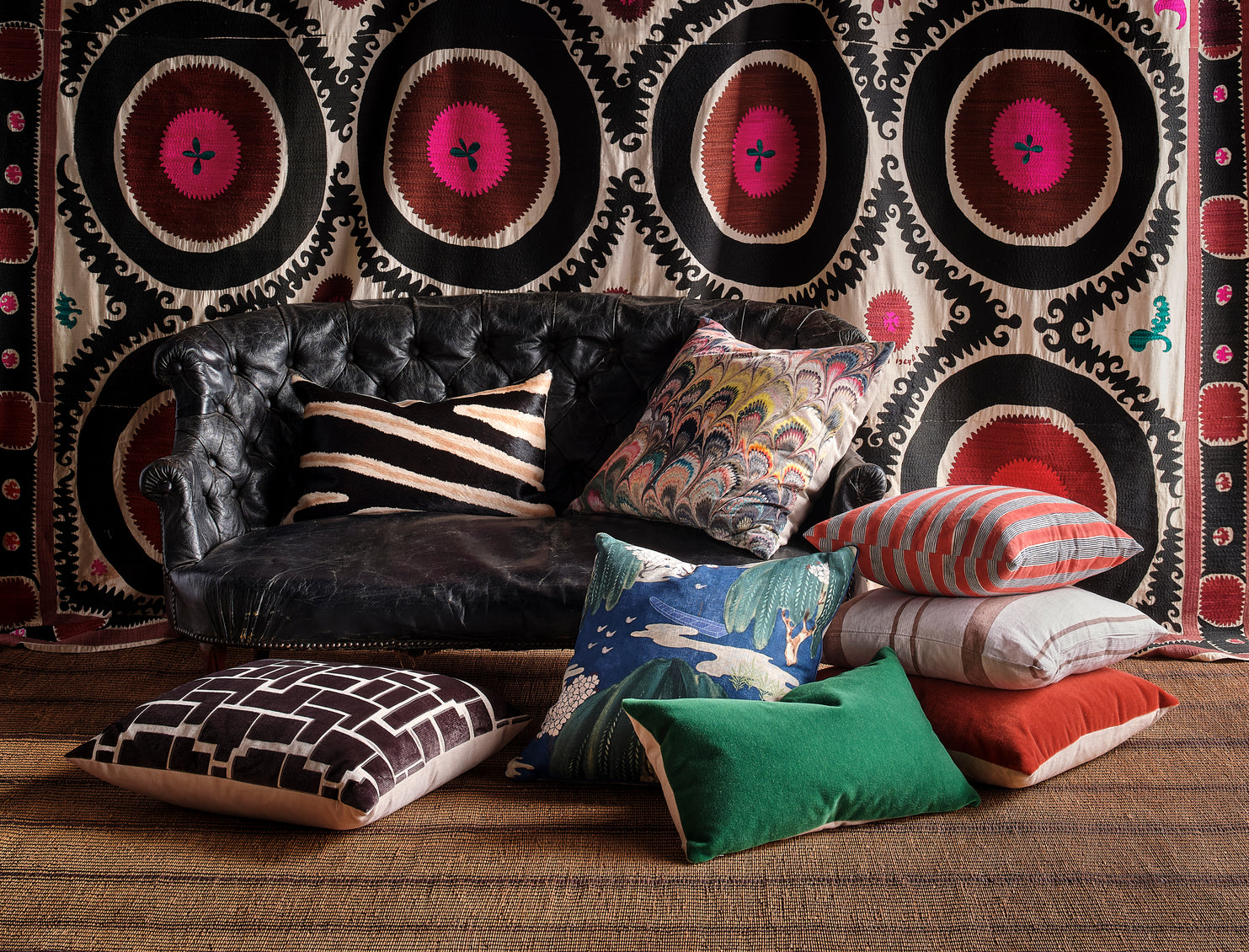 Chopra Scarlett Striped Pillow