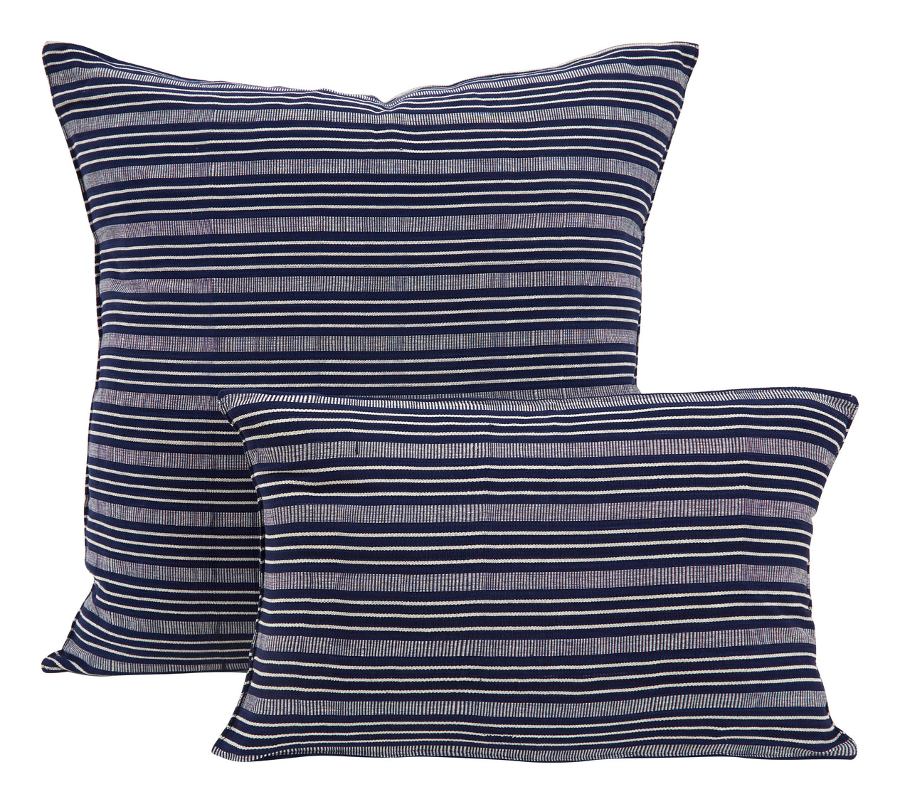 Navy and Off White Stripe Pillows