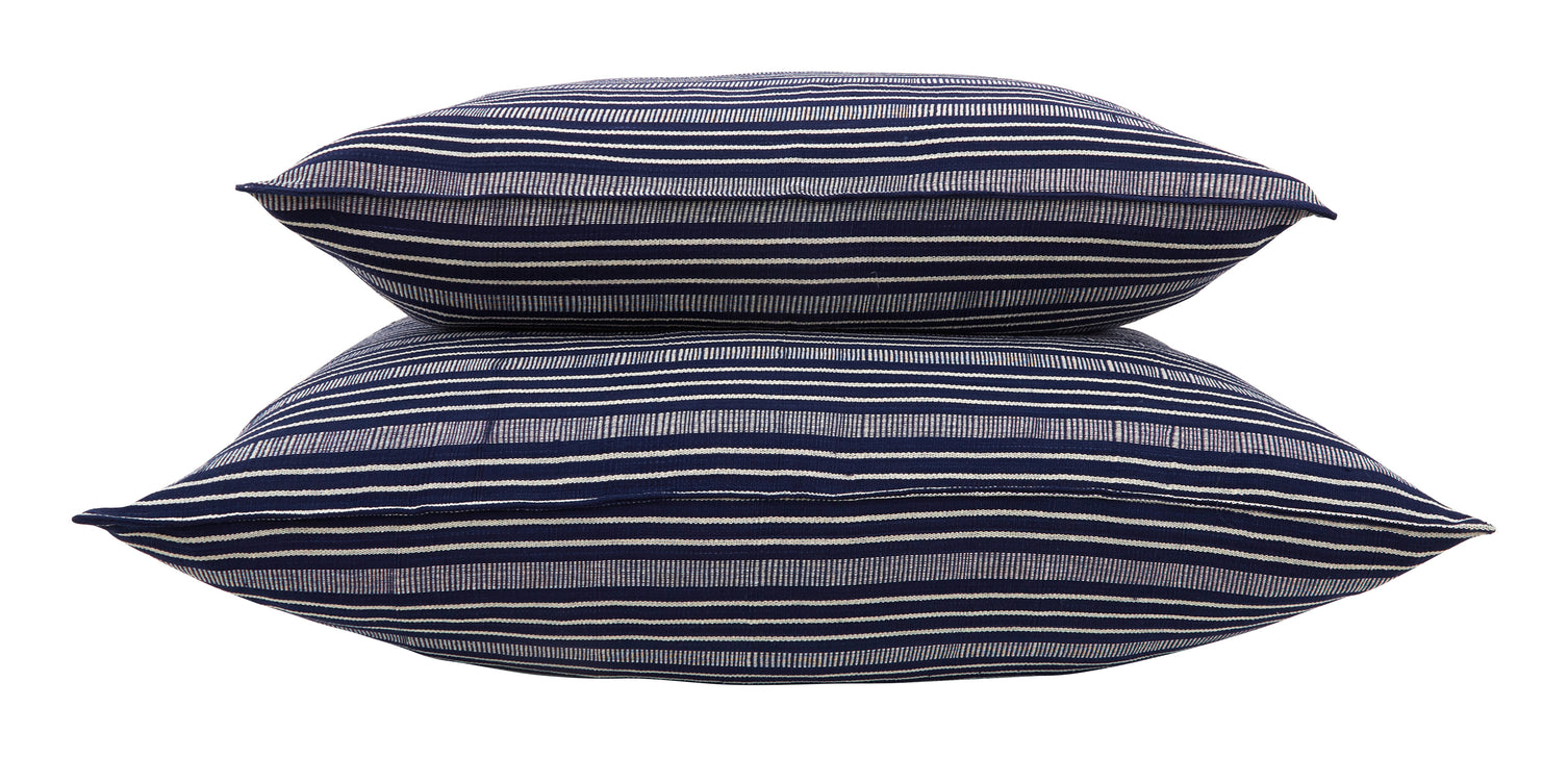 Navy and Off White Stripe Pillows