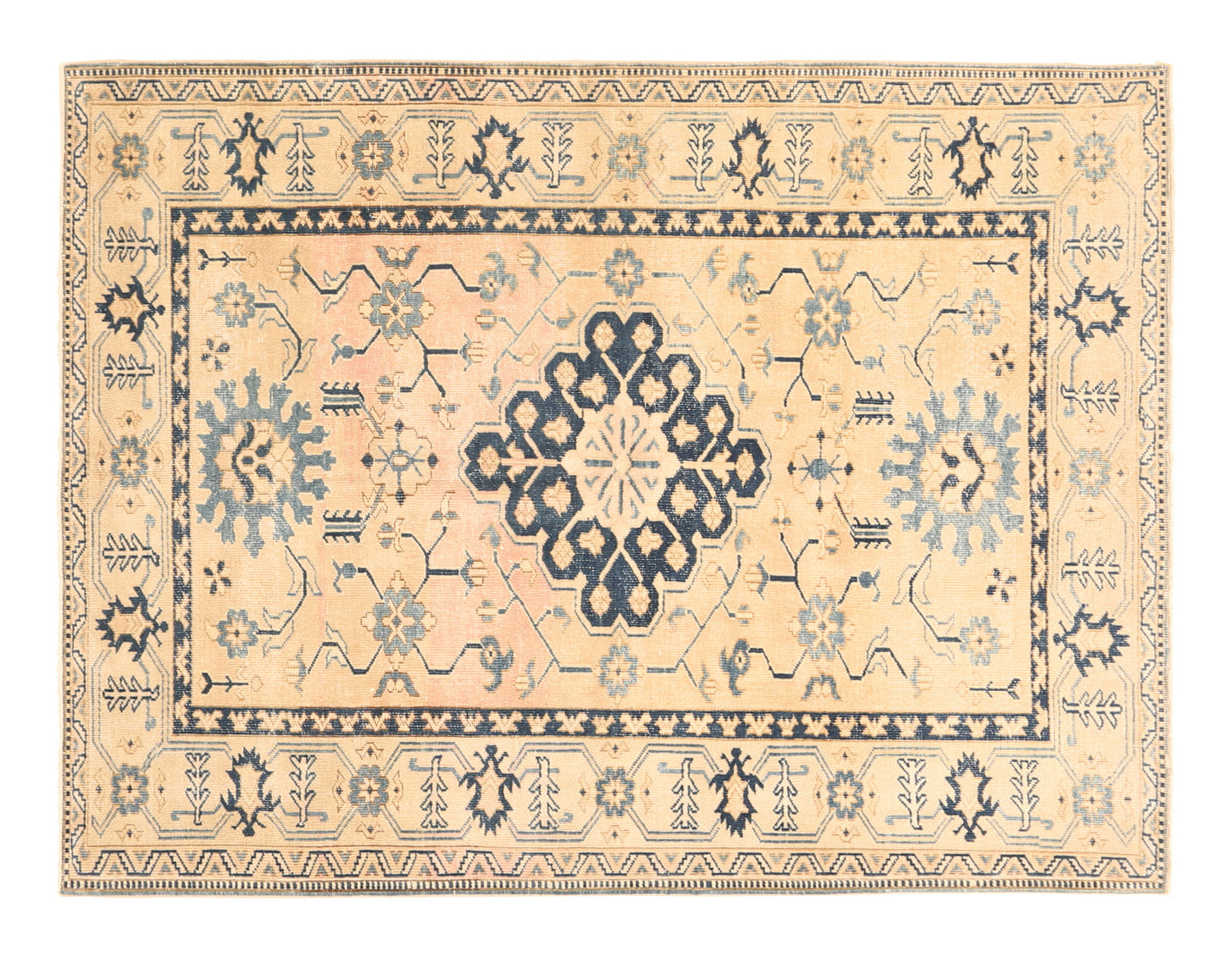 Vintage Oushak Rug - 6'6" x 5'