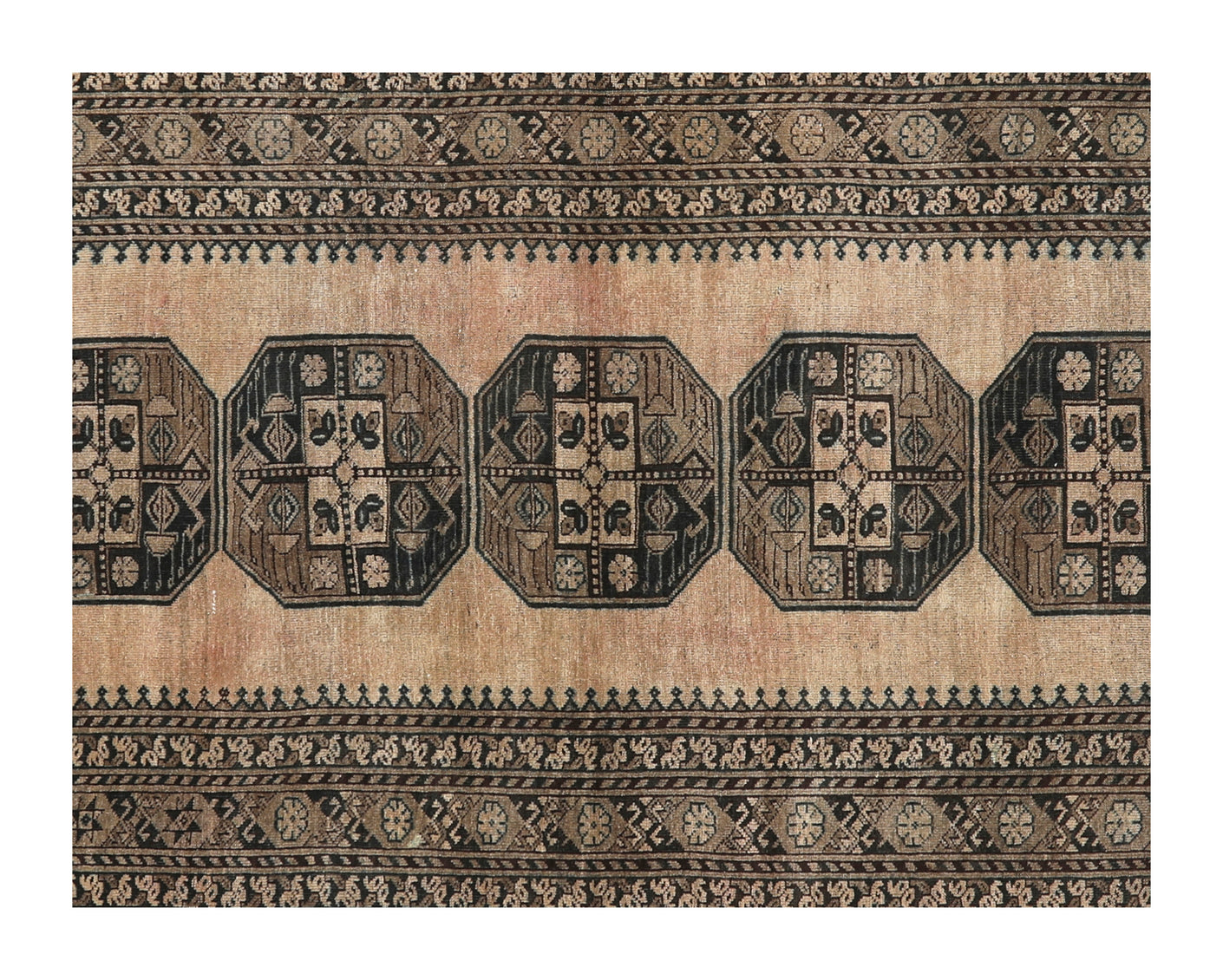 Vintage Afghan Rug - 6'11" x 3'7"