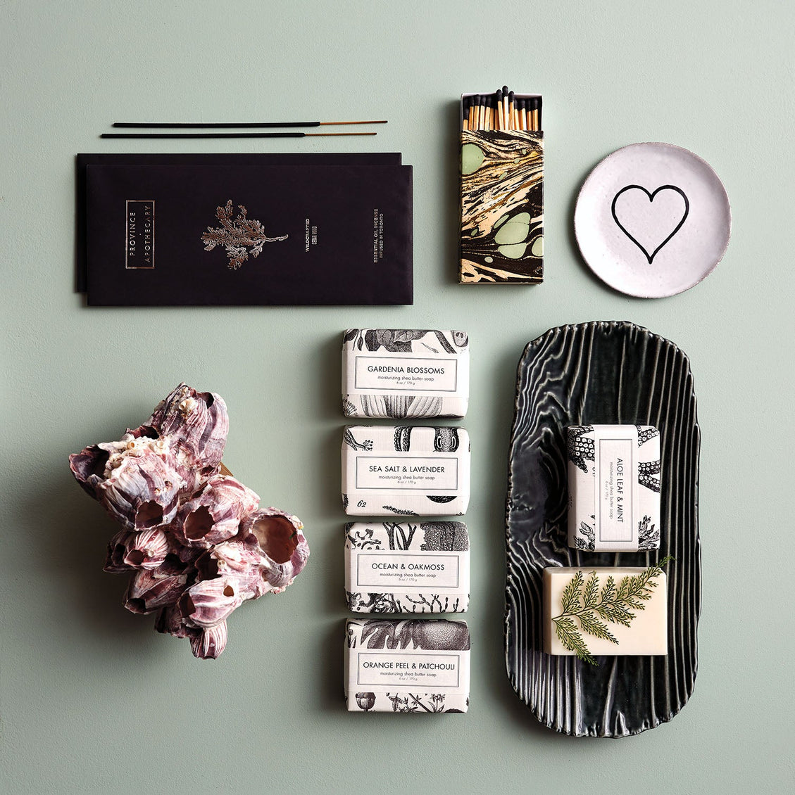 Astier de Villatte Line Heart Saucer