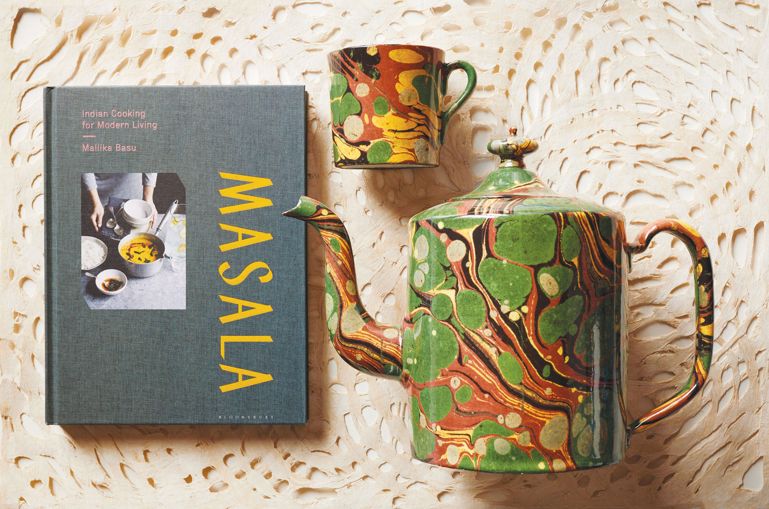 Astier de Villatte Marbled Teapot