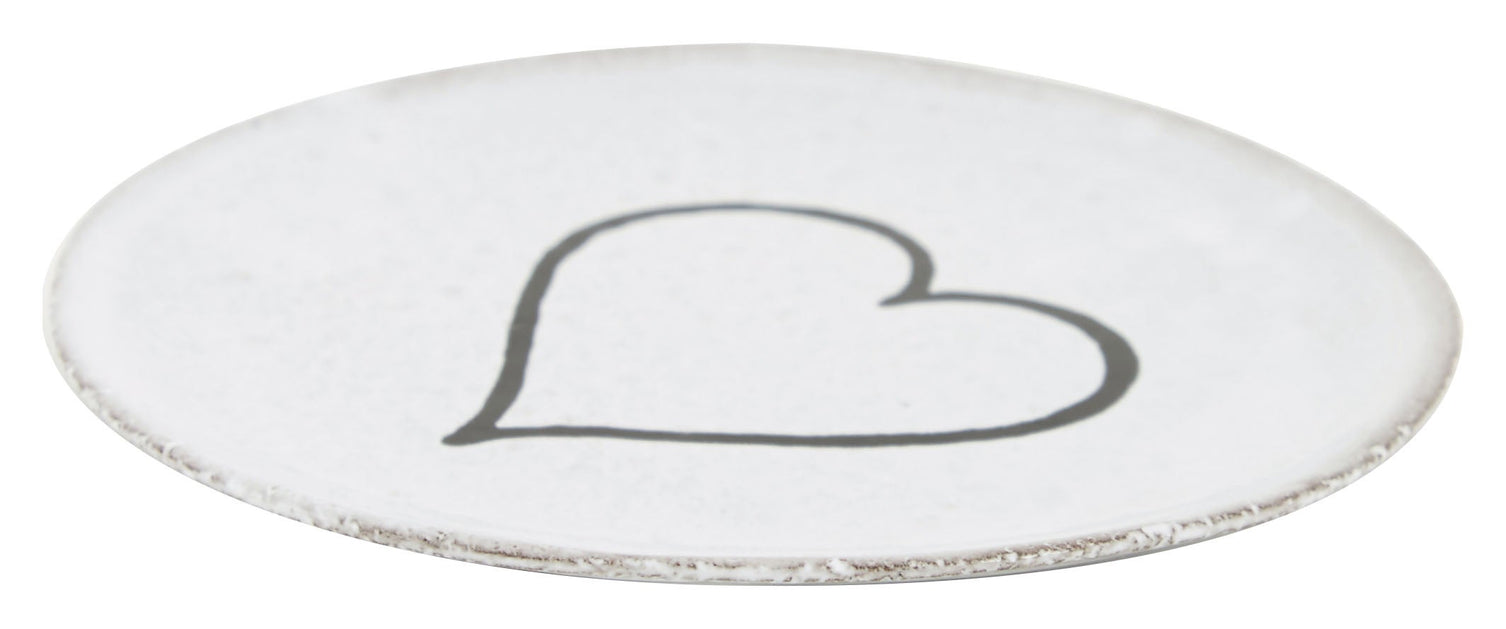 Astier de Villatte Line Heart Saucer