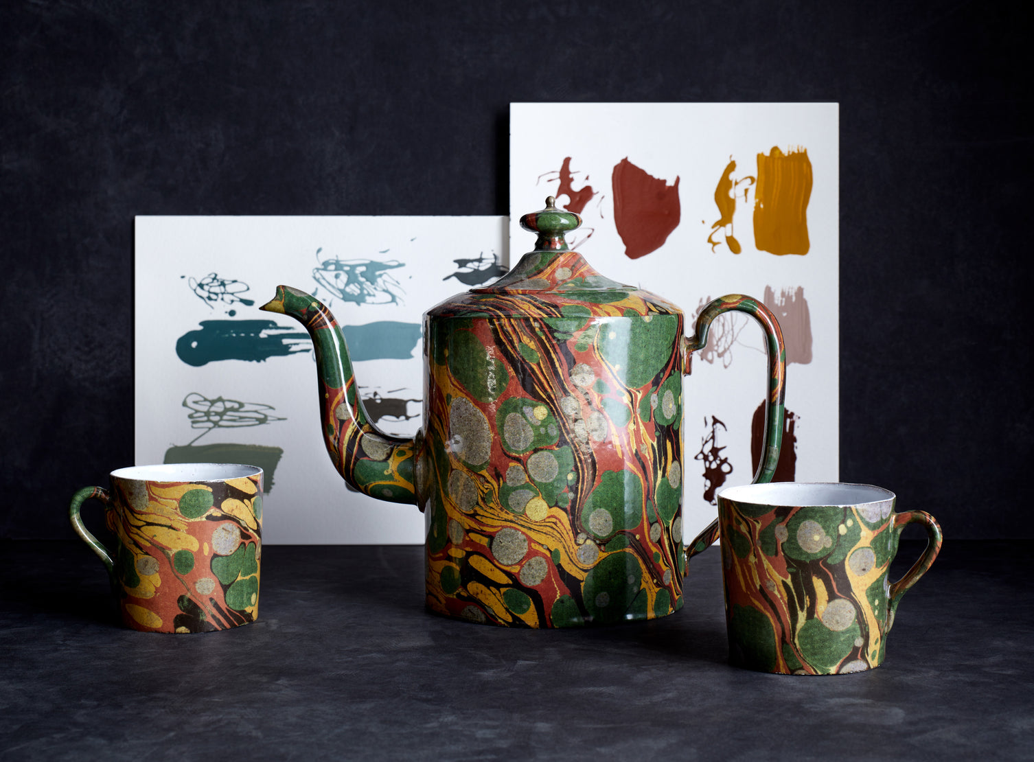 Astier de Villatte Marbled Teapot